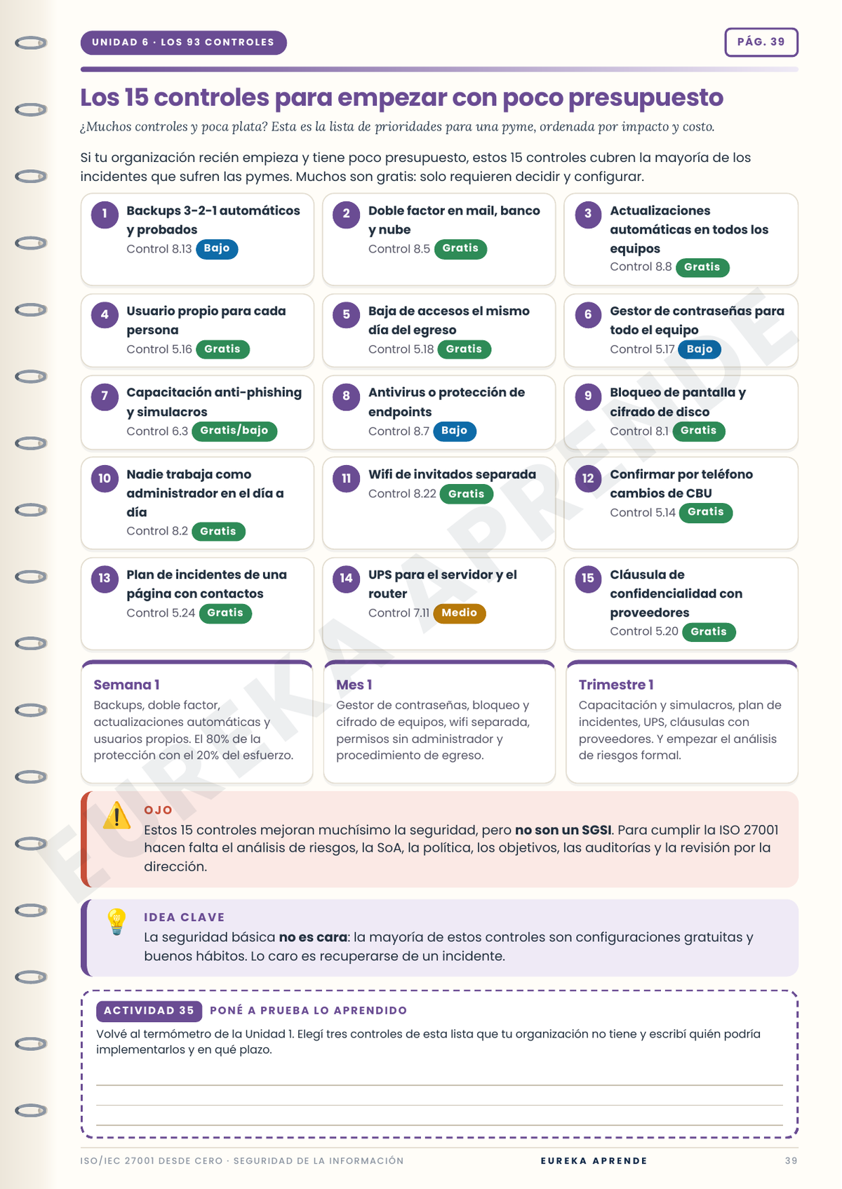 Seguridad de la información : ISO 27001